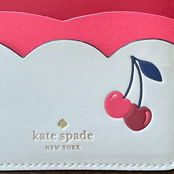 Kate Spade | Leather Small Slim Bing Cherry Card Holder - Picture 3 of 5